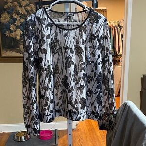 Black and blue Floral Blouse